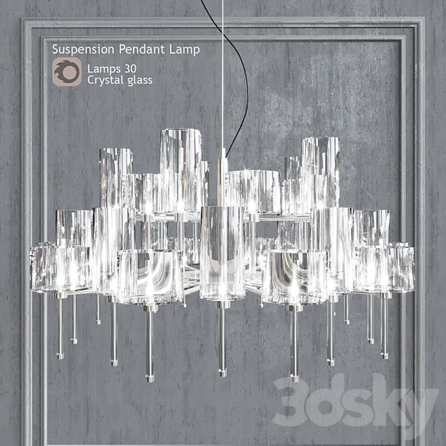Chandelier AXO Light Spillray SP lamps 30 clear glass 3ds Max
