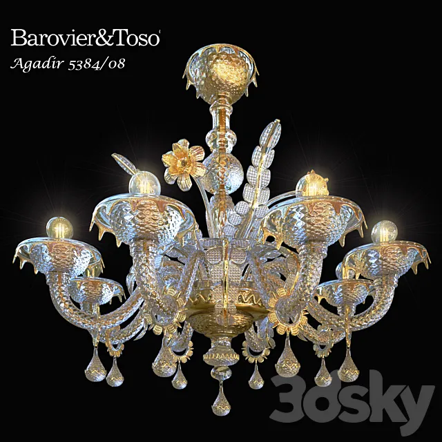 Chandelier Barovier & Toso Agadir 5384_08 3DSMax File