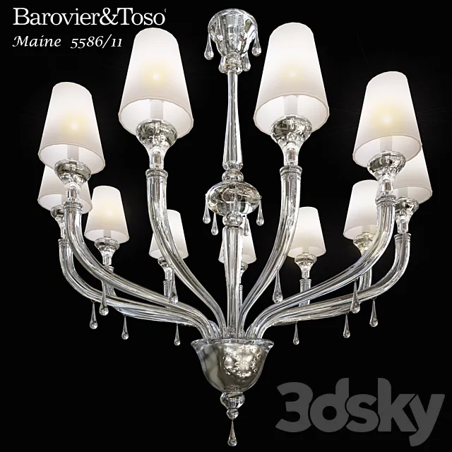 Chandelier Barovier & Toso Maine 5586_11 3DS Max Model