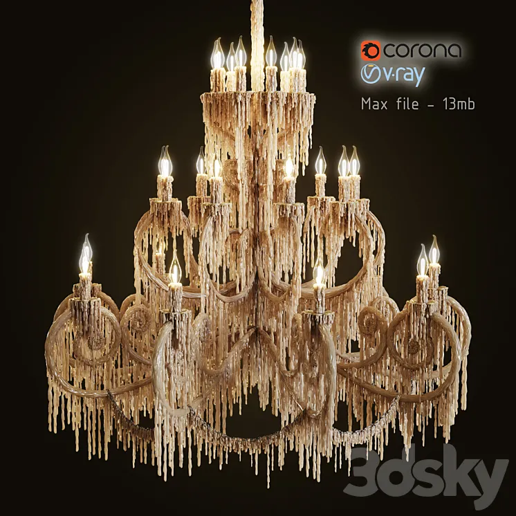 Chandelier bathed in wax 3DS Max