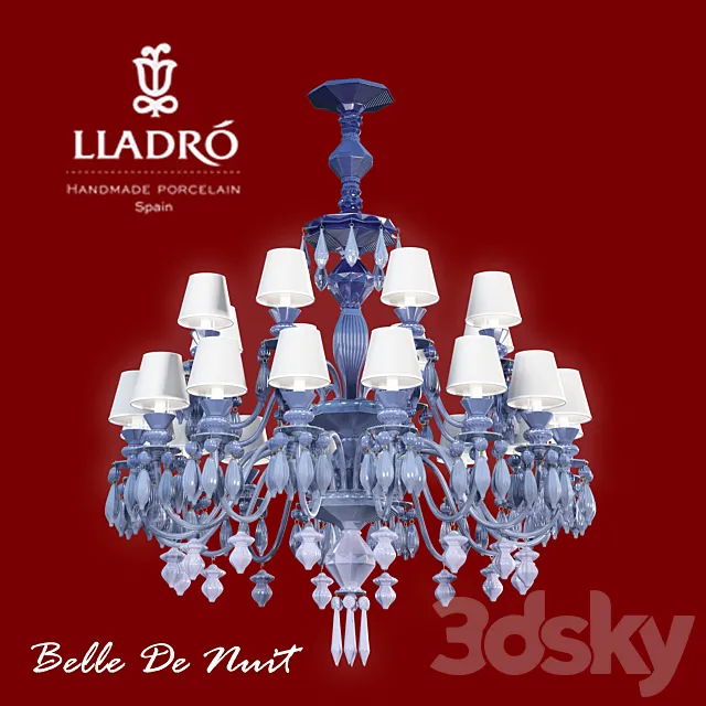 Chandelier Belle De Nuit factory LLADRO 3DS Max Model