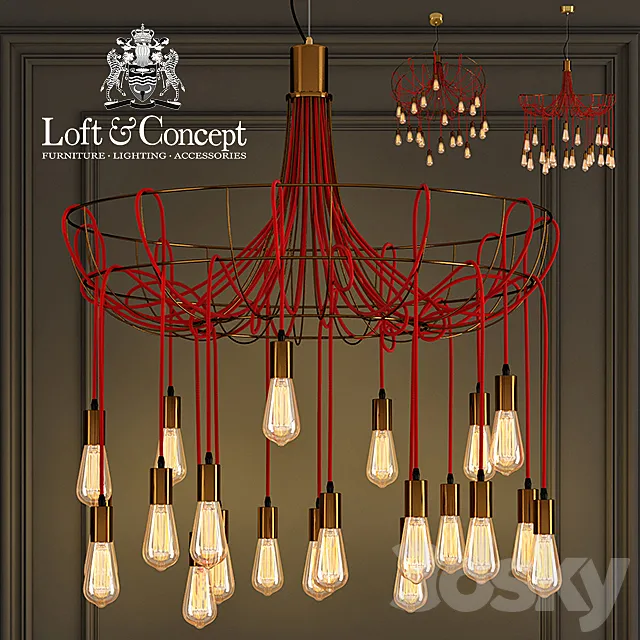 Chandelier Blood Wire Chandelier Red 21 3DS Max Model