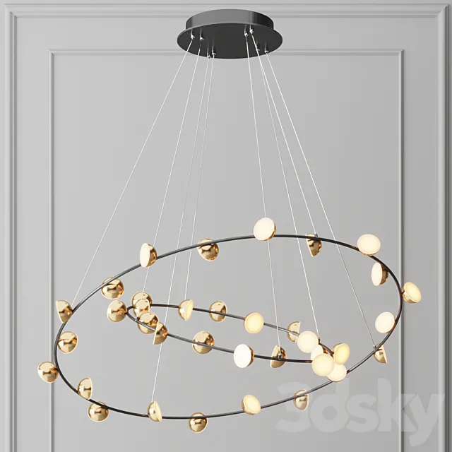 Chandelier Bloom Two Rings 3DSMax File