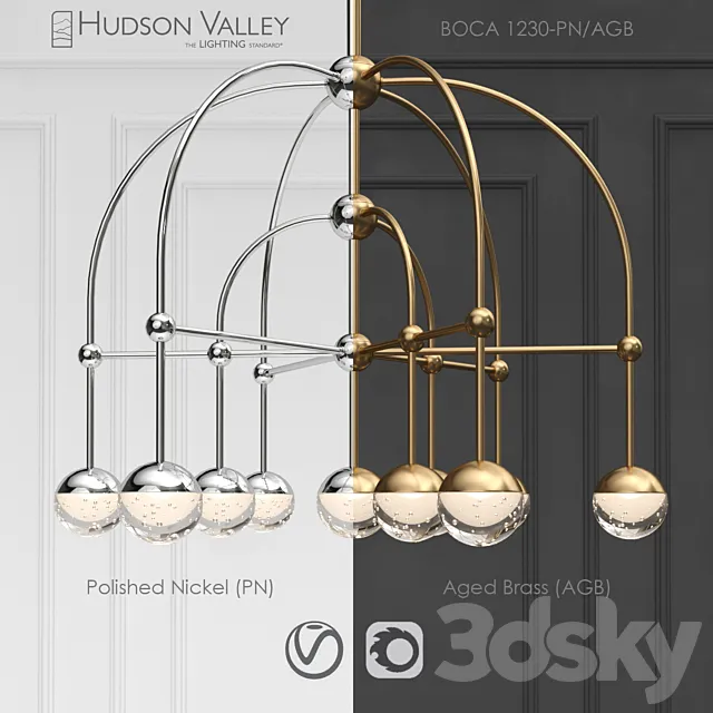Chandelier BOCA 1230-PN _ AGB 3ds Max