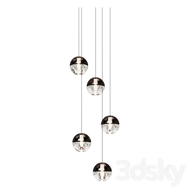 Chandelier Boccia 14.5 Five Light Fixture Suspension Lamp 3ds Max