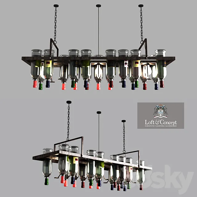 Chandelier Bottle Bar Rectangle 120 3ds Max