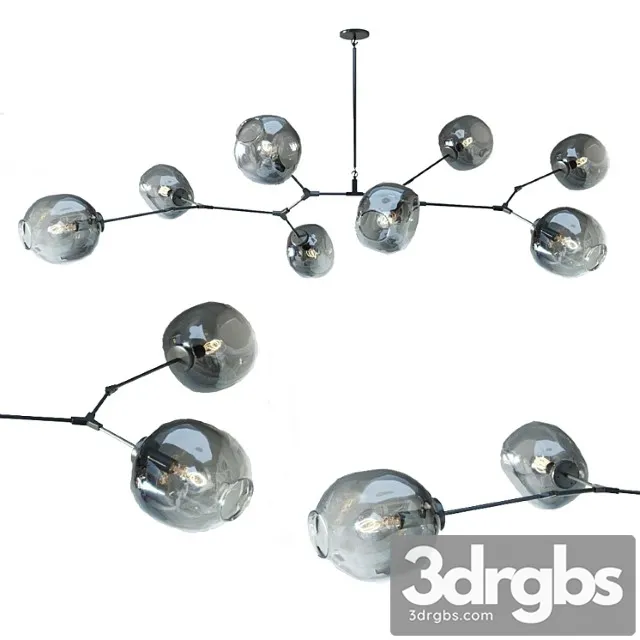 Chandelier branching bubble 8 lamps black 3dsmax Download