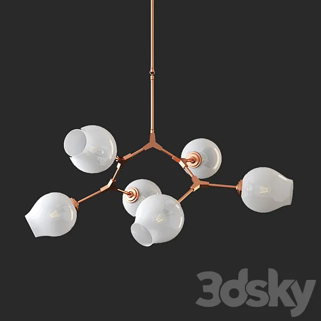 Chandelier Branching Bubble Chandelier 6 Milk 3ds Max