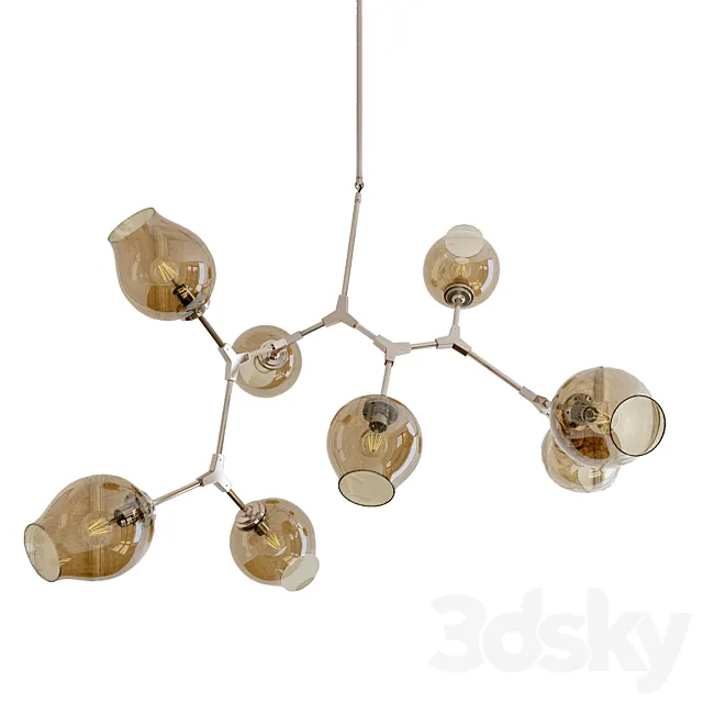 Chandelier Branching Bubble Chandelier 8 Smoke 3DS Max Model
