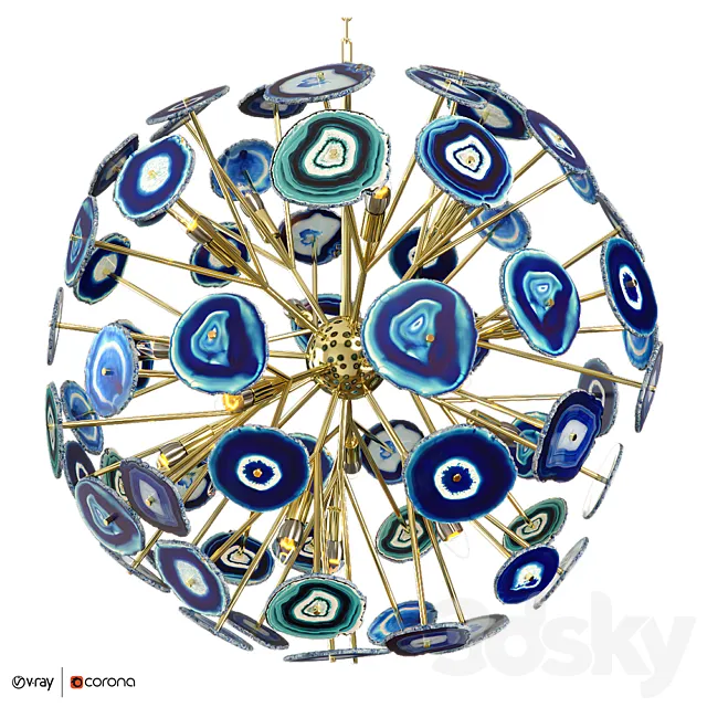 Chandelier BRANQUINHO CHANDELIER AGATE blue 3DS Max Model