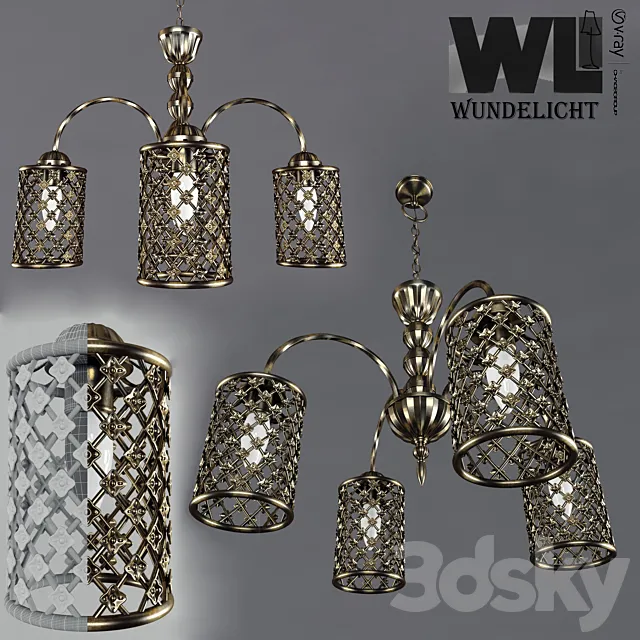 Chandelier Bronze Cell 3DS Max Model