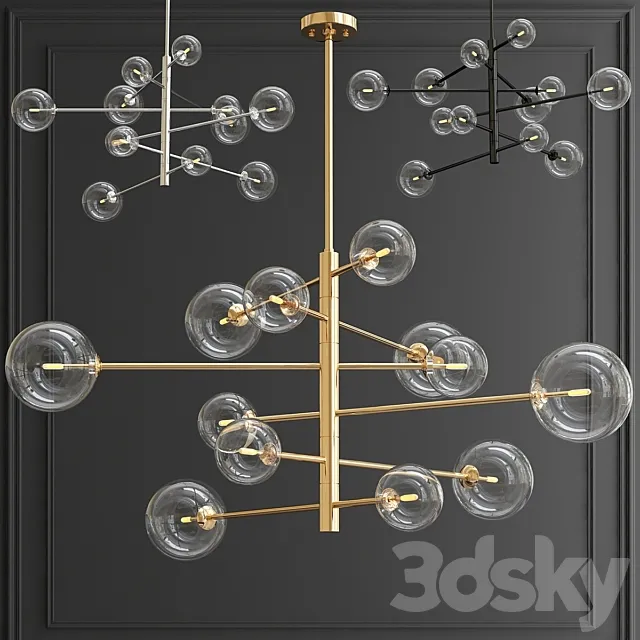 Chandelier Chandelier Argento L 3DS Max Model