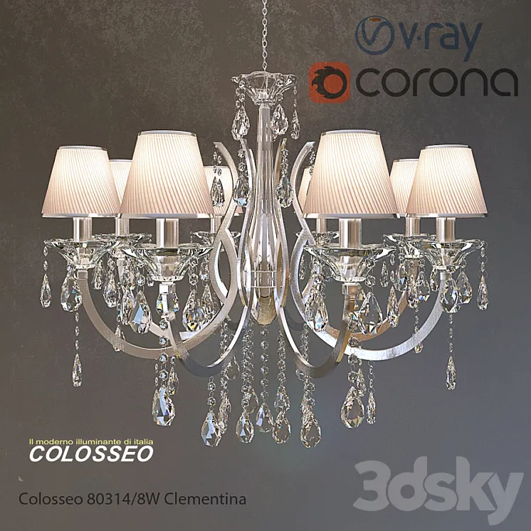 Chandelier Colosseo80314-8W Clementina Chrome 3DS Max