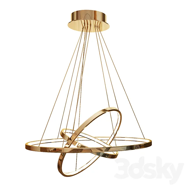 Chandelier contemporary hanging rings LED ring 3DS Max Model