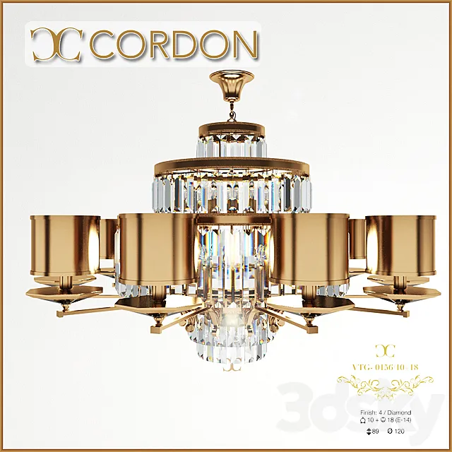 Chandelier Cordon VTG-0156_10 + 18 3DSMax File