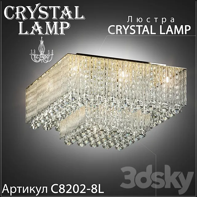 Chandelier Crystal lamp C8202-8L 3DSMax File