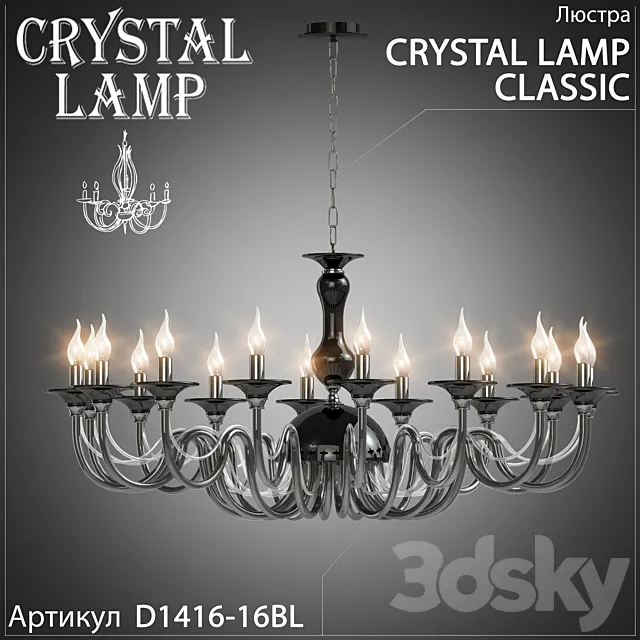 Chandelier Crystal Lamp Classic D1416-16BL 3DS Max Model