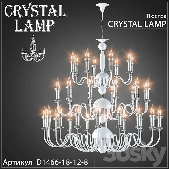 Chandelier Crystal Lamp D1466-18-12-8 3DSMax File