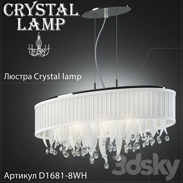 Chandelier Crystal Lamp D1681-8WH 3DS Max Model