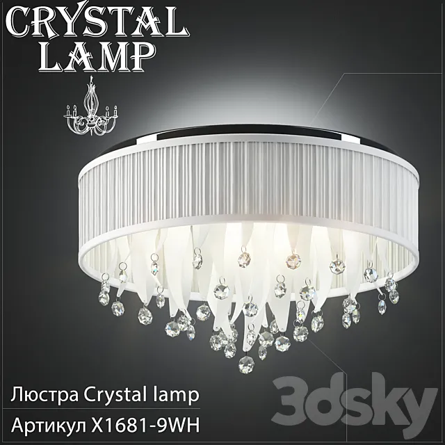 Chandelier Crystal Lamp X1681-9WH 3DSMax File