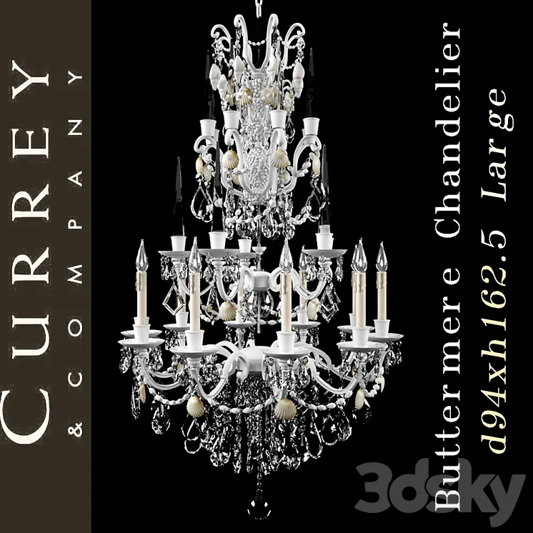 Chandelier Currey company Buttermere Chandelier Large 3DS Max