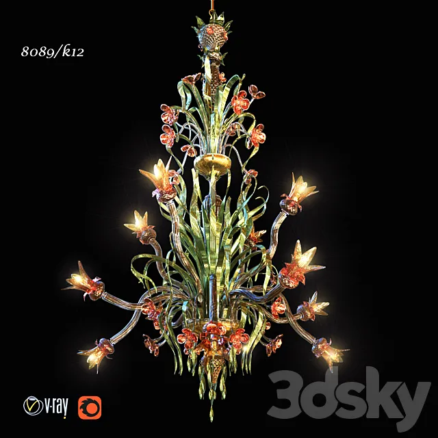 chandelier DeMajo 8089K12 3ds Max