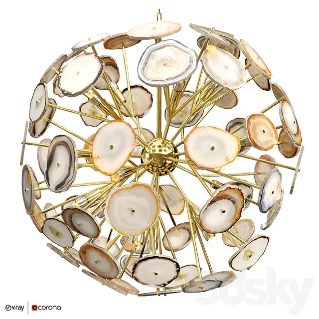 Chandelier Eichholtz Branquinho Chandelier Agate 3DS Max Model