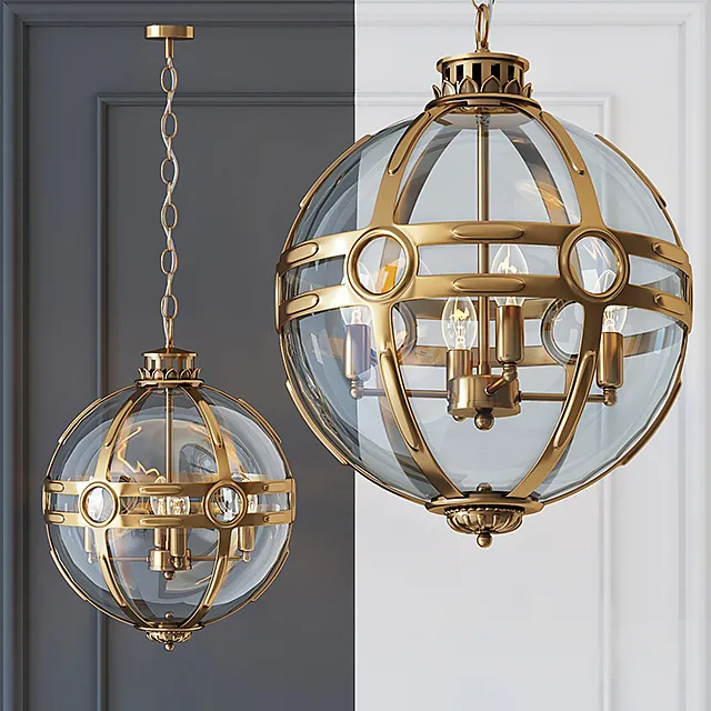 Chandelier Eichholtz Lantern Hagerty Brass 3DS Max Model