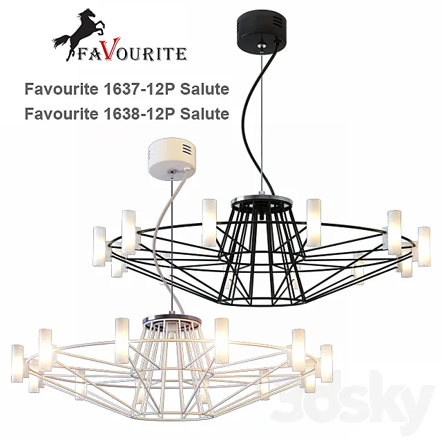 Chandelier Favorite 1638-12P Salute and Favorite 1637-12P Salute 3ds Max