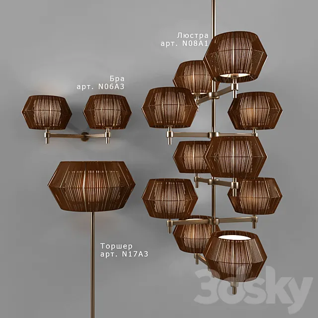 Chandelier floor lamp and sconce PatriziaGarganti 3ds Max