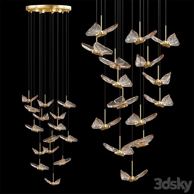 Chandelier Fly Butterfly 3dsMax Model