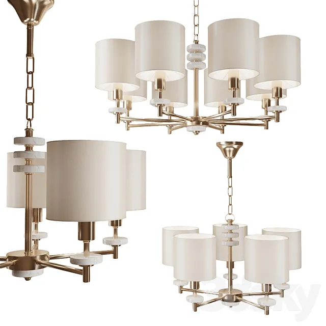 Chandelier Freya Tiana FR5015PL-05G and FR5015PL-08G 3DS Max Model