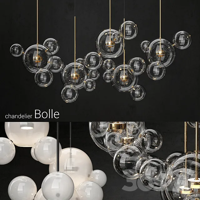 Chandelier Giopato & Coombes Bolle 24 lights 2 3DS Max Model