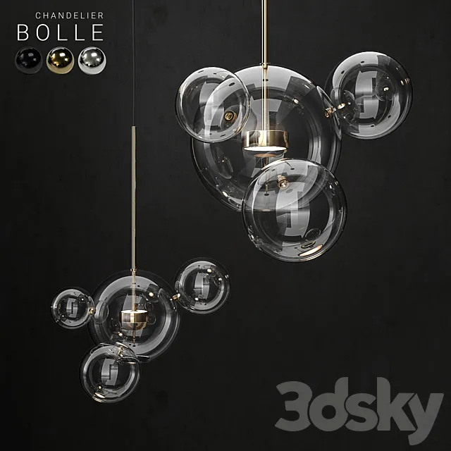 Chandelier Giopato & Coombes Bolle 4 lights 3DS Max Model