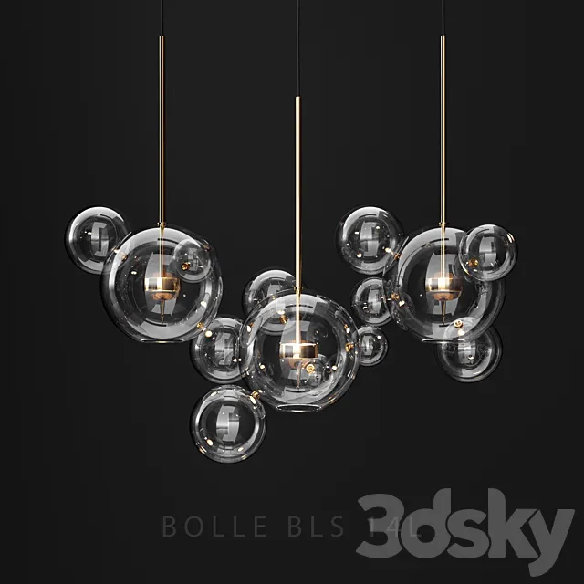 Chandelier Giopato & Coombes BOLLE BLS 14L 3DS Max Model