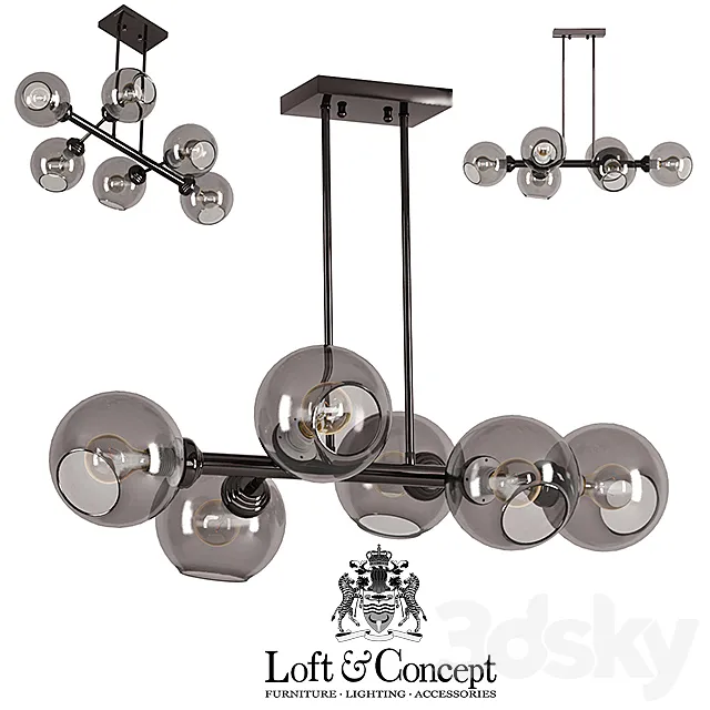 Chandelier Glass Bubble Chandelier Black 3ds Max