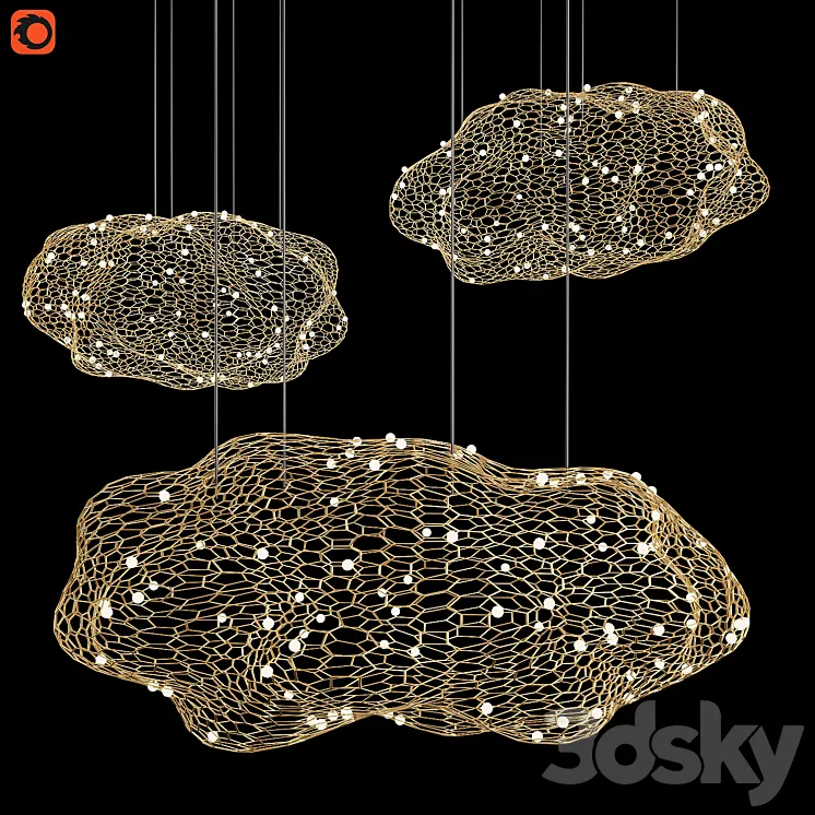 Chandelier Hanging Clouds 3DS Max