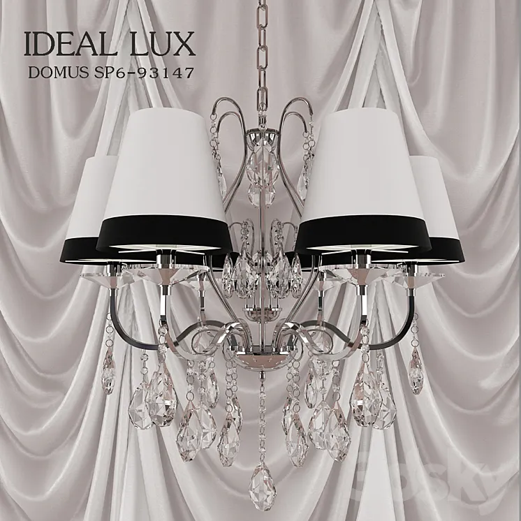 Chandelier hanging IDEAL LUX DOMUS SP6-93147 3DS Max