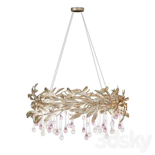 Chandelier in the form of drops and leaves OLIVIA 3ds Max