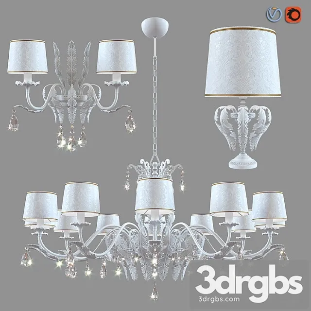 Chandelier lamp and sconce masiero acantia 12 wh-m 3dsmax Download
