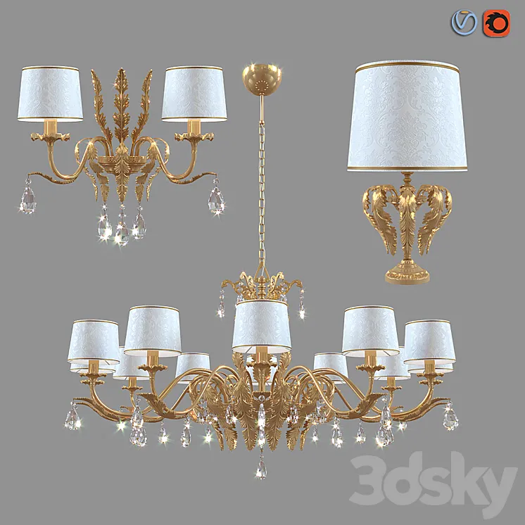 Chandelier lamp and sconce Masiero Acantia 3DS Max