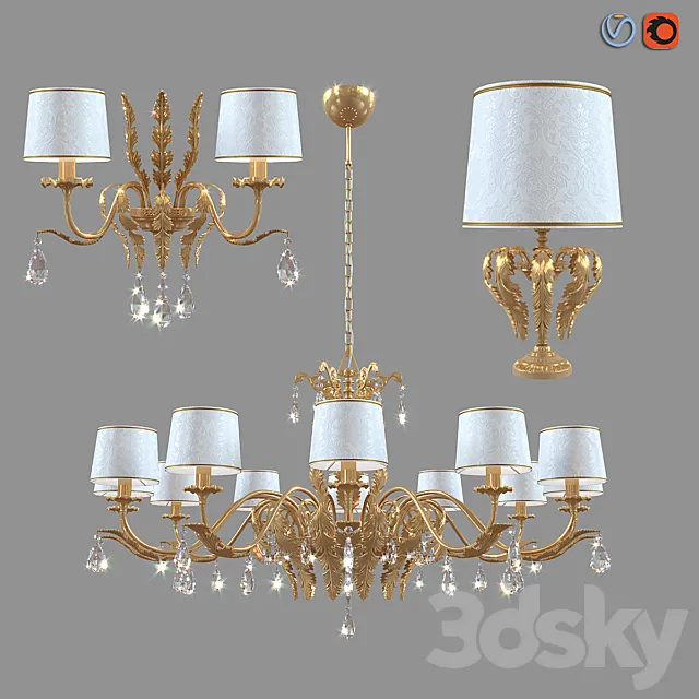 Chandelier. lamp and sconce Masiero Acantia 3DSMax File