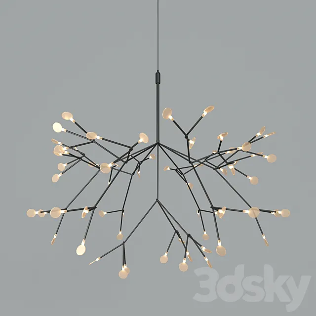 Chandelier Led Petals Black 3DS Max Model