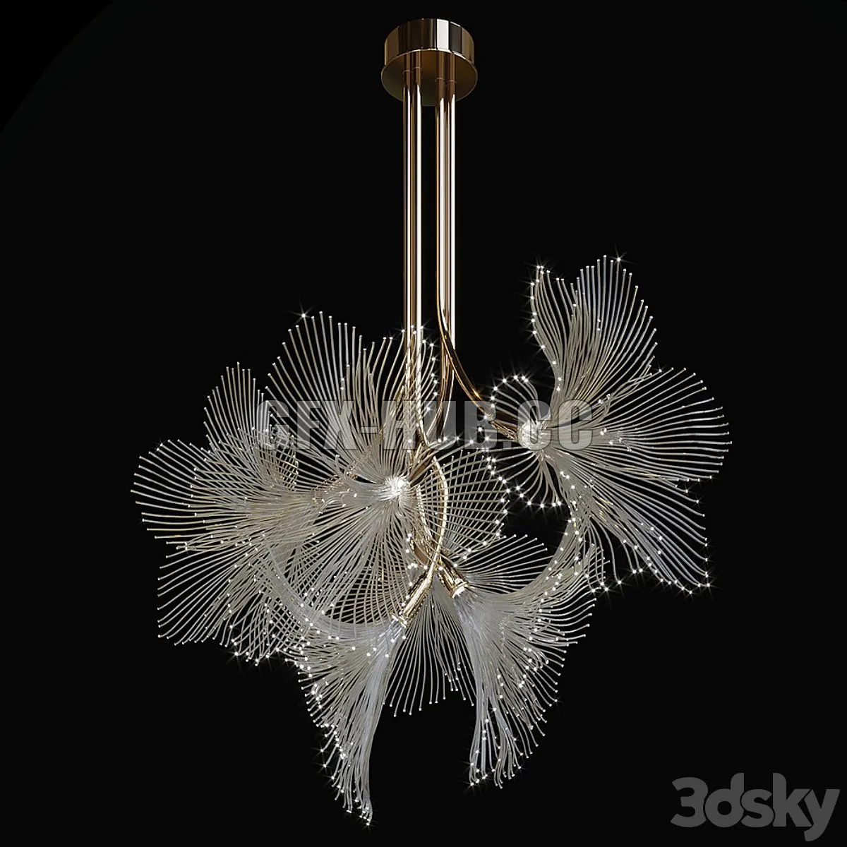 Chandelier Light Vargov Fiber optic light 3dsMax Model