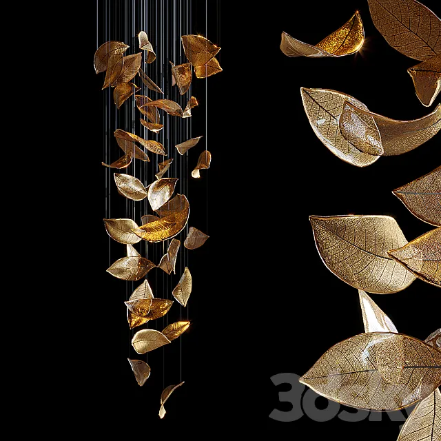 Chandelier Light Vargov – Frozen Leaves 3ds Max