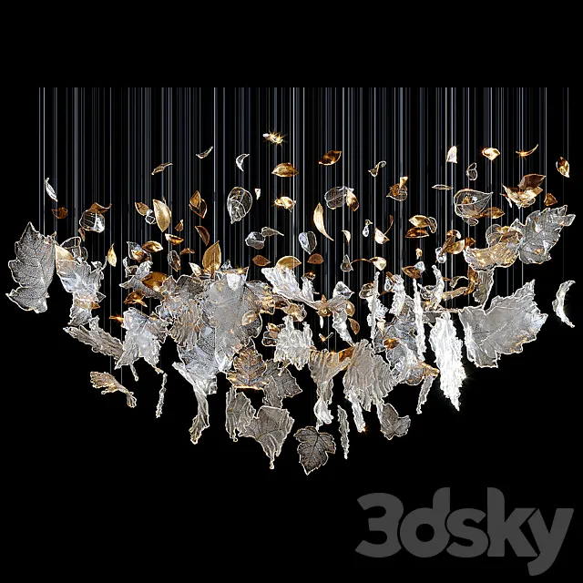 Chandelier Light Vargov – Frozen Leaves 3DS Max Model