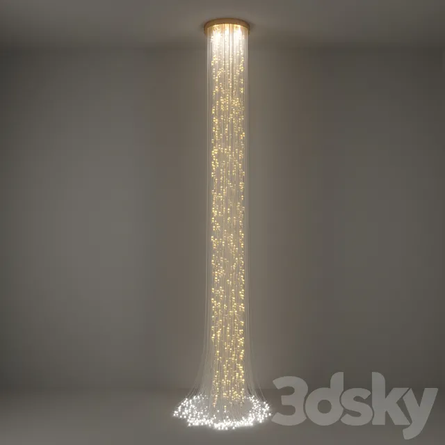 Chandelier Lighting Fiber Optic 3DS Max Model