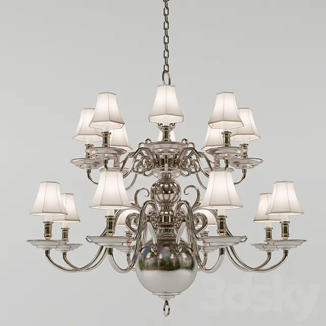 Chandelier Lillianne double tiered chandelier (Circa Lighting). designer Ralph Lauren Home 3DSMax File