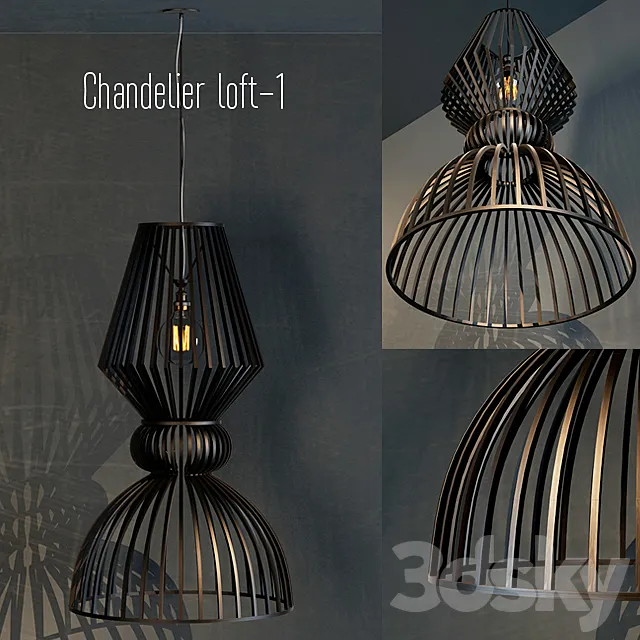 Chandelier loft-1 3DS Max Model