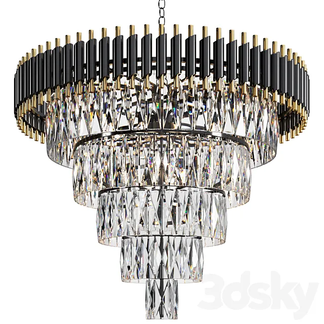 Chandelier Loft Concept Empire Black 3ds Max